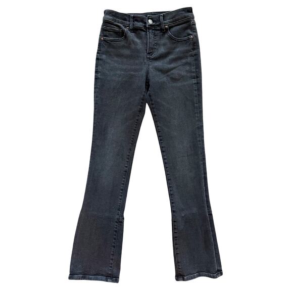 Express Jeans Women's Sz 2S 2 Short Black Skyscraper Mid Rise Flare Slit bootcut - Picture 1 of 14